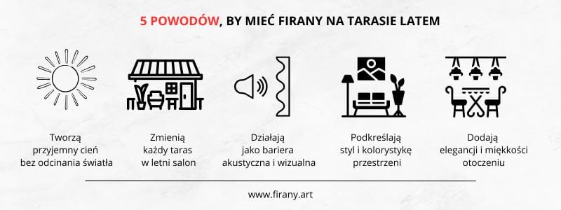 Powody by mieć firany na tarasie
