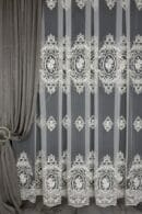 Firana ecru lustrzany blask