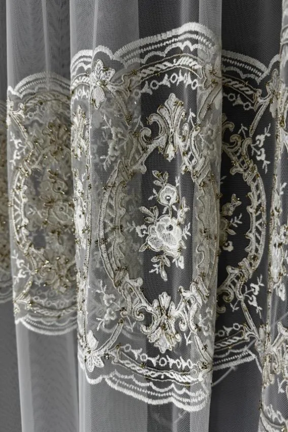 Firana ecru królewska finezja