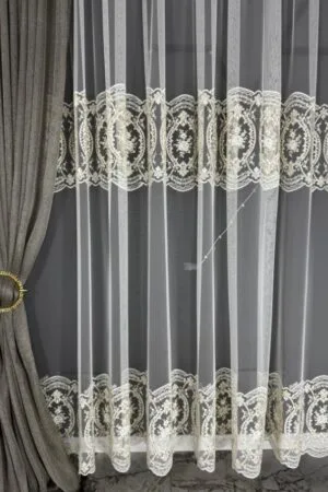 Firana ecru królewska finezja