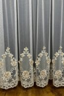 Firana ecru 3D eleganckie kwiaty