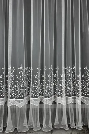 Firana naturalna biel botaniczna elegancja