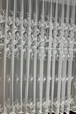 Firana włoska siatka ze srebrnymi wzorami