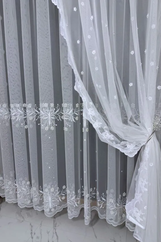 Firana biała Dual Bloom