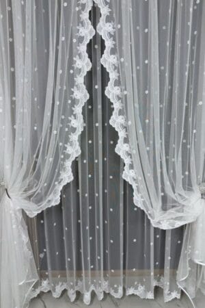 Firana biała Snow Bloom