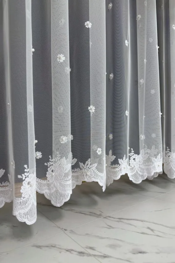 Firana biała Snow Bloom