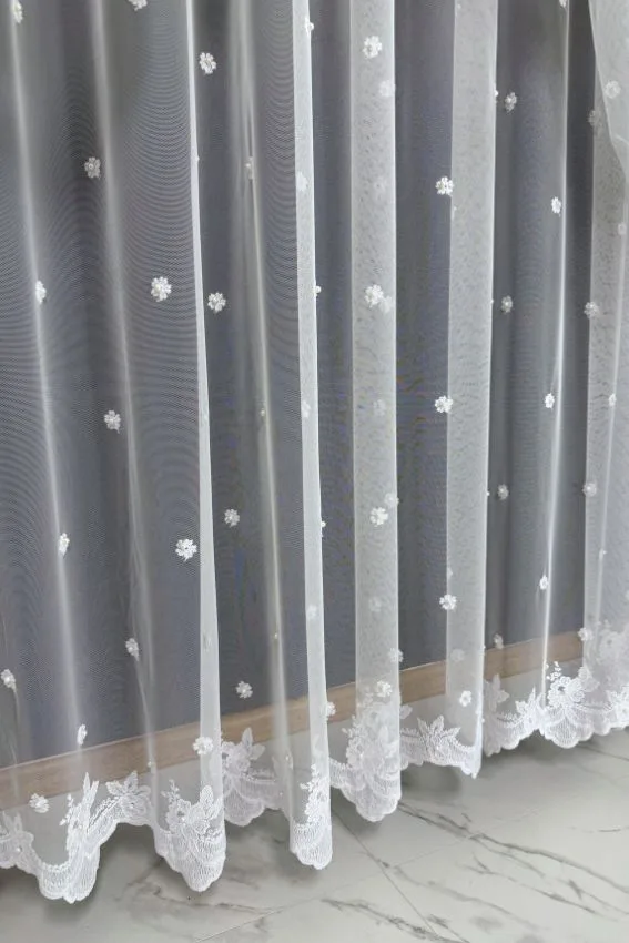 Firana biała Snow Bloom