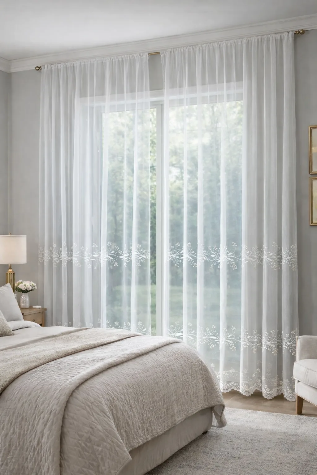 aranżacja sypialni firana dual bloom