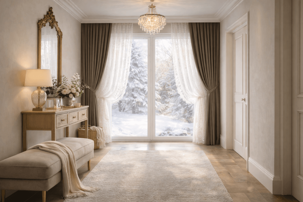 Lekkie tkaniny doświetlają wnętrze