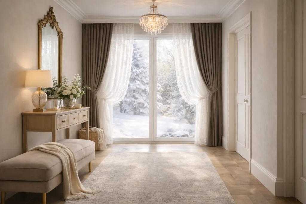 Lekkie tkaniny doświetlają wnętrze