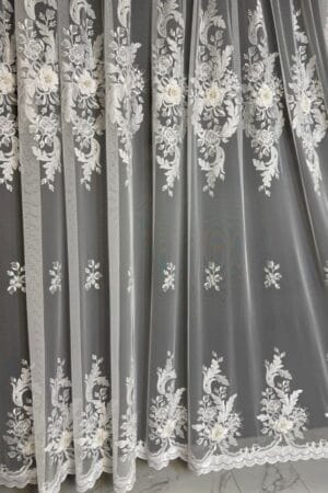 Firana Silver Blossom 3D Elegance