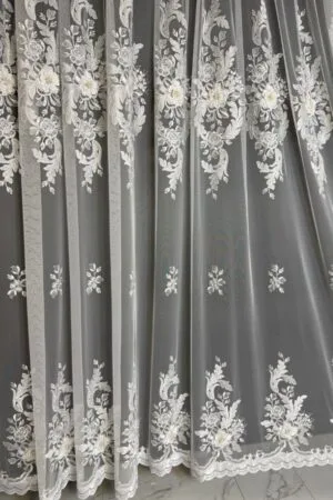 Firana Silver Blossom 3D Elegance