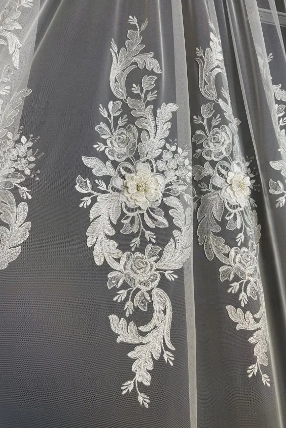 Firana Silver Blossom 3D Elegance