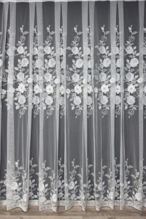 Firana Silver Rose 3D Elegance